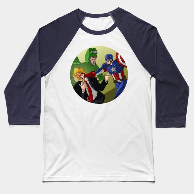 Cap Punching Trump Baseball T-Shirt by Spearhafoc